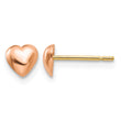 10K Rose Gold Polished Heart Post Earrings - Birthstone Company