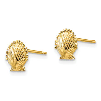 10K Scallop Shell Post Earrings