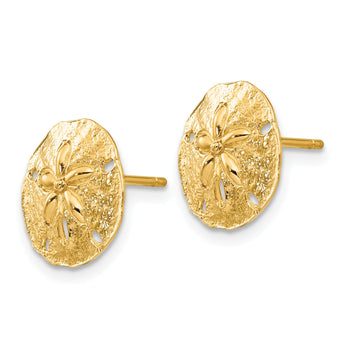 10K Sand Dollar Post Earrings
