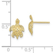 10K 2-D  Textured Sea Turtle Post Earrings