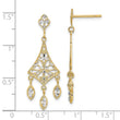 10K w/Rhodium Filigree Chandelier Dangle Earrings