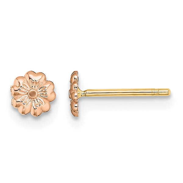 10k Rose Gold Flower Post Earrings - Birthstone Company