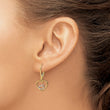10k w/Rhodium Heart in Heart Leverback Dangle Earrings