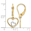 10k w/Rhodium Heart in Heart Leverback Dangle Earrings - Birthstone Company