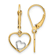 10k w/Rhodium Heart in Heart Leverback Dangle Earrings - Birthstone Company