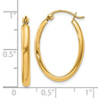 10k Polished 2.75mm Oval Tube Hoop Earrings