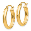 10k Polished 3.75mm Oval Tube Hoop Earrings