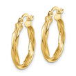 10k Polished Twisted 2.5mm Hoop Earrings