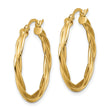 10k Polished Twisted 2.5mm Hoop Earrings