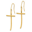 10k Polished Cross Dangle Earrings