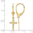 10K Textured Heart In Cross Leverback Earrings - Birthstone Company