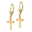 10k Polished Cross Leverback Earrings - Birthstone Company