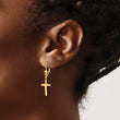 10k Polished Cross Leverback Earrings - Birthstone Company