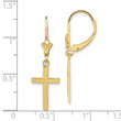 10k Polished Cross Leverback Earrings