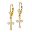 10k Crucifix Leverback Earrings - Birthstone Company