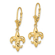 10K Small Fleur-de-Lis Leverback EARRINGS - Birthstone Company