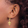 10K Small Fleur-de-Lis Leverback EARRINGS - Birthstone Company