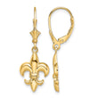 10K Small Fleur-de-Lis Leverback EARRINGS - Birthstone Company