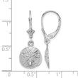 10K White Gold Polished Sand Dollar Leverback Earrings - Birthstone Company