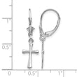 10K White Gold Cross Leverback Earrings - Birthstone Company