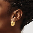 10k Polished and Textured Inside Hoop Earrings
