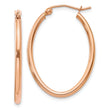 10k Rose Gold Oval Hoop Earrings