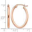 10k Rose Gold Oval Hoop Earrings - Birthstone Company