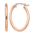 10k Rose Gold Oval Hoop Earrings - Birthstone Company