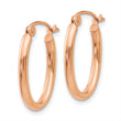 10k Rose Gold Oval Hoop Earrings - Birthstone Company