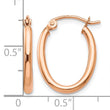 10k Rose Gold Oval Hoop Earrings - Birthstone Company