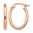 10k Rose Gold Oval Hoop Earrings - Birthstone Company