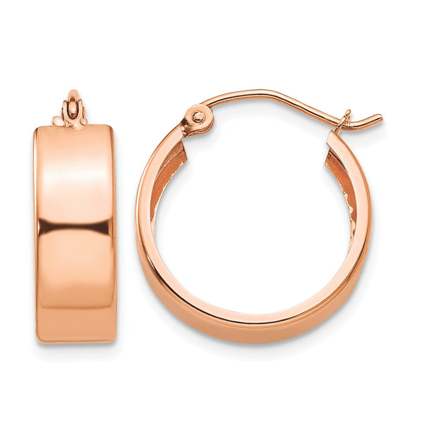 10k Rose Gold Polished Hoop Earrings - Birthstone Company