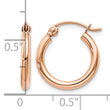 10k Rose Gold Polished 2mm Lightweight Tube Hoop Earrings - Birthstone Company