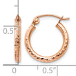 10K Rose Gold Lightweight Diamond-cut Hoop Earrings - Birthstone Company