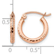 10K Rose Gold Lightweight Diamond-cut Hoop Earrings - Birthstone Company