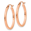 10k Rose Gold Lightweight Square Tube Hoop Earrings - Birthstone Company