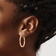 10k Rose Gold Lightweight Square Tube Hoop Earrings - Birthstone Company