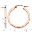 10k Rose Gold Lightweight Square Tube Hoop Earrings - Birthstone Company