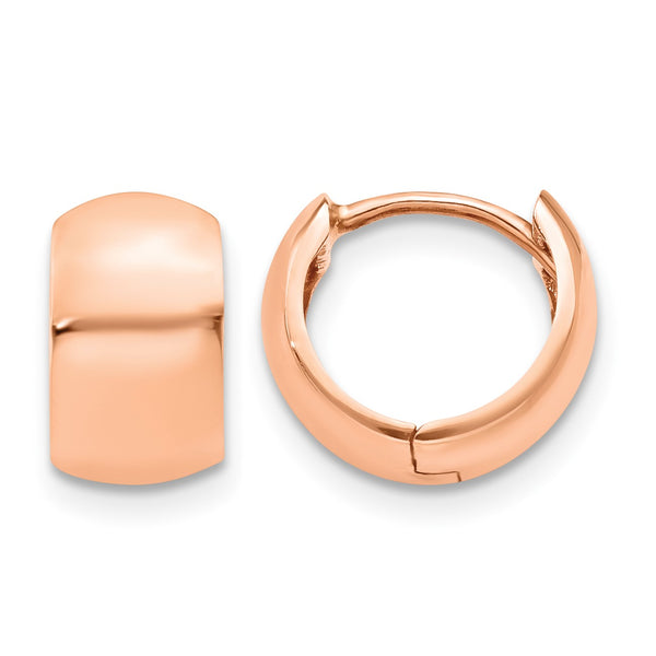 10k Rose Gold Round Hinged Hoop Earrings - Birthstone Company