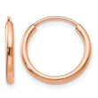 10k Rose Gold Polished Endless Tube Hoop Earrings - Birthstone Company
