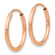 10k Rose Gold Polished Endless Tube Hoop Earrings - Birthstone Company