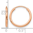10k Rose Gold Polished Endless Tube Hoop Earrings - Birthstone Company