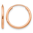 10k Rose Gold Polished Endless Tube Hoop Earrings - Birthstone Company