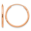 10k Rose Gold Polished Endless Tube Hoop Earrings - Birthstone Company