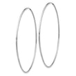 10k White Gold Polished Endless Tube Hoop Earrings
