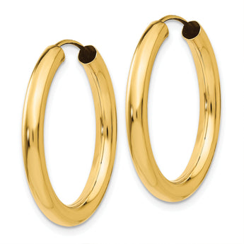10k Polished Endless Tube Hoop Earrings