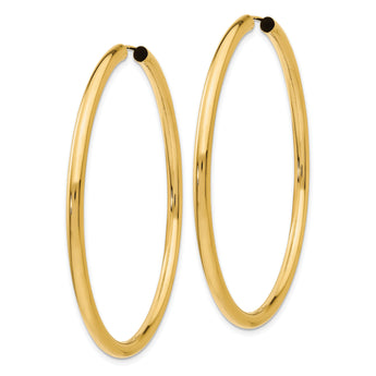 10k Polished Endless Tube Hoop Earrings