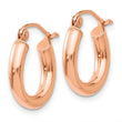 10k 2mm Polished Hoop Earrings - Birthstone Company