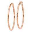10K Rose Gold Polished Lightweight Large Diamond-cut Tube Hoop Earrings