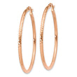 10K Rose Gold Polished Lightweight Large Diamond-cut Tube Hoop Earrings - Birthstone Company
